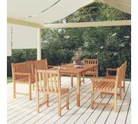 vidaXL Set da Pranzo per Giardino 5 pz in Legno Massello di Teak