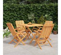 vidaXL Set da Pranzo per Giardino 5 pz in Legno Massello di Teak