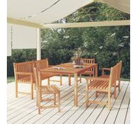 vidaXL Set da Pranzo per Giardino 5 pz in Legno Massello di Teak