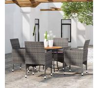 vidaXL Set da Pranzo per Giardino 5 pz in Polyrattan Grigio