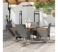 vidaXL Set da Pranzo per Giardino 5 pz in Polyrattan Grigio