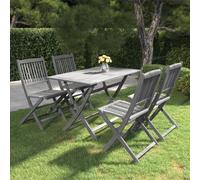vidaXL Set da Pranzo per Giardino 5 pz Legno Massello di Acacia Grigio