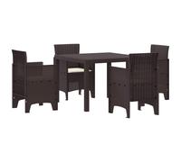 Set da Pranzo per Giardino 5 pz Marrone Polipropilene