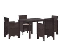 vidaXL Set da Pranzo per Giardino 5 pz Marrone Polipropilene