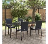 vidaXL Set da Pranzo per Giardino 5 pz Nero