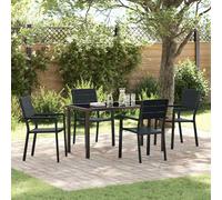 vidaXL Set da Pranzo per Giardino 5 pz Nero