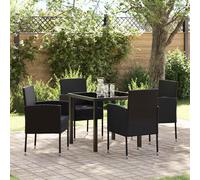 vidaXL Set da Pranzo per Giardino 5 pz Nero polyrattan