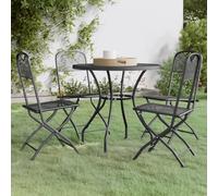 vidaXL Set da Pranzo per Giardino 5pz Rete Metallica Espansa Antracite