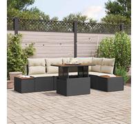 vidaXL Set da Pranzo per Giardino 6 pcs Nero e Beige 100 x 55 x 73 cm