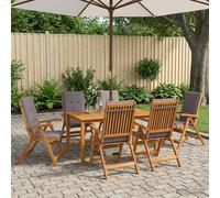 vidaXL Set da pranzo da giardino 7 pezzi 7 pz Naturale