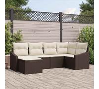 vidaXL Set da Pranzo per Giardino 6 pz Marrone e Crema