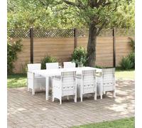 vidaXL Set da Pranzo per Giardino 7 pcs Bianco Polipropilene