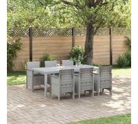 vidaXL Set da Pranzo per Giardino 7 pcs Grigio chiaro Polipropilene