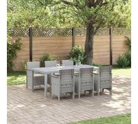 vidaXL Set da Pranzo per Giardino 7 pcs Grigio Chiaro Polipropilene