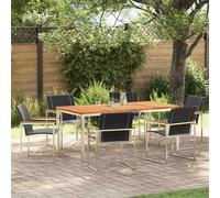 vidaXL Set da Pranzo per Giardino 7 pcs Legno di Acacia Massello