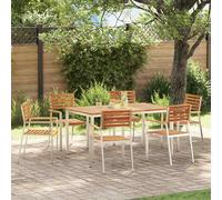 vidaXL Set da Pranzo per Giardino 7 pcs Legno di Acacia Massello