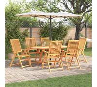 vidaXL Set da Pranzo per Giardino 7 pcs Marrone