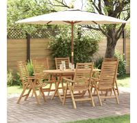 vidaXL Set da Pranzo per Giardino 7 pcs Marrone Legno di teak solido