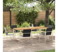 vidaXL Set da Pranzo per Giardino 7 pcs Marrone Legno di teak solido