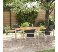 vidaXL Set da Pranzo per Giardino 7 pcs Marrone Legno di teak solido