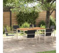 vidaXL Set da Pranzo per Giardino 7 pcs Marrone Legno di teak solido