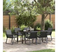 vidaXL Set da Pranzo per Giardino 7 pcs Nero