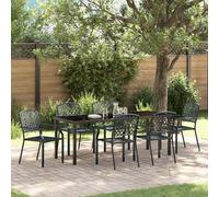 vidaXL Set da Pranzo per Giardino 7 pz Antracite
