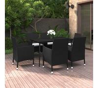 vidaXL Set da Pranzo per Giardino 7 pz con Cuscini Polyrattan e Vetro