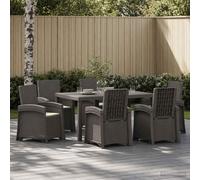 vidaXL Set da Pranzo per Giardino 7 pz Grigio chiaro e panna PP