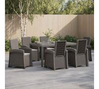 vidaXL Set da Pranzo per Giardino 7 pz Grigio Chiaro PP