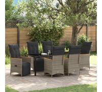 vidaXL Set da Pranzo per Giardino 7 pz Grigio polyrattan
