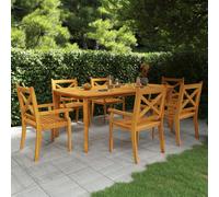 vidaXL Set da Pranzo per Giardino 7 pz in Legno Massello di Acacia
