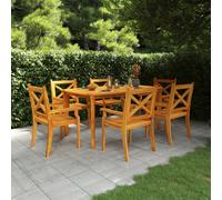 vidaXL Set da Pranzo per Giardino 7 pz in Legno Massello di Acacia