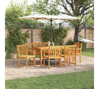 vidaXL Set da Pranzo per Giardino 7 pz Marrone