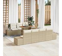 vidaXL Set da Pranzo per Giardino 8 pcs Beige e Crema 100 x 55 x 73 cm