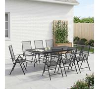 vidaXL Set da Pranzo per Giardino 9 pcs Antracite 212 x 90 x 76 cm