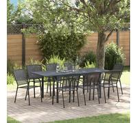 vidaXL Set da Pranzo per Giardino 9 pcs Antracite Acciaio