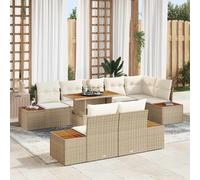 vidaXL Set da Pranzo per Giardino 9 pcs Beige e Crema 100 x 55 x 73 cm