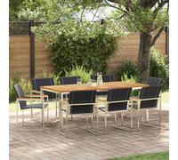 vidaXL Set da Pranzo per Giardino 9 pcs Legno di Acacia Massello