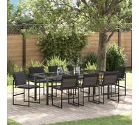 vidaXL Set da Pranzo per Giardino 9 pcs Nero 200 x 80 x 73 cm