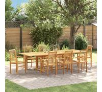 vidaXL Set da Pranzo per Giardino 9 pz 280 x 100 x 75 cm