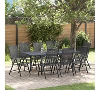 vidaXL Set da Pranzo per Giardino 9 pz Antracite Acciaio