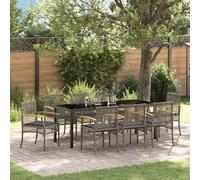 SET TAVOLO E SEDIE VIDAXL da pranzo da giardino 9 pezzi, Rattan sintetico, 80x200x73 cm