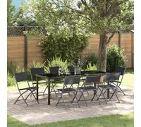 vidaXL Set da Pranzo per Giardino 9 pz Nero