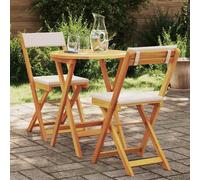 vidaXL Set da Pranzo per Giardino con cuscino 3 pcs Olio Naturale