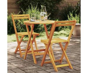 vidaXL Set da Pranzo per Giardino con cuscino 3 pcs Olio Naturale
