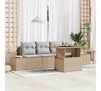vidaXL Set da Pranzo per Giardino con cuscino 5 pcs Beige e grigio