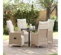 vidaXL Set da Pranzo per Giardino con cuscino 5 pcs Beige polyrattan