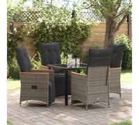 vidaXL Set da Pranzo per Giardino con cuscino 5 pcs Grigio polyrattan