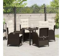 vidaXL Set da Pranzo per Giardino 5 pz Marrone polyrattan